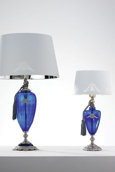 Euroluce Lampadari ALTEA LG1 / Blue - Silver - настольная лампа производства Италии: фото, описание, характеристики, цена, отзывы