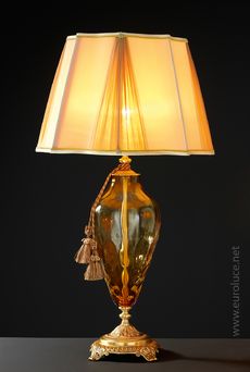 Euroluce Lampadari ADONE LG1 / Amber - Gold - настольная лампа производства Италии: фото, описание, характеристики, цена, отзывы