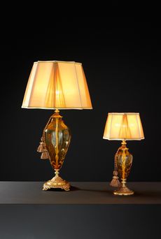 Euroluce Lampadari ADONE LG1 / Amber - Gold - настольная лампа производства Италии: фото, описание, характеристики, цена, отзывы