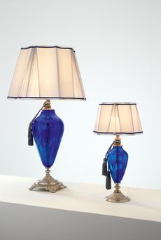 Euroluce Lampadari ADONE LP1 / Blue - Silver - настольная лампа производства Италии: фото, описание, характеристики, цена, отзывы