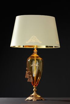 Euroluce Lampadari ALTEA LG1 / Amber - Gold - настольная лампа производства Италии: фото, описание, характеристики, цена, отзывы