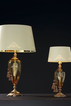 Euroluce Lampadari ALTEA LG1 / Amber - Gold - настольная лампа производства Италии: фото, описание, характеристики, цена, отзывы
