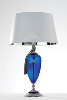 Euroluce Lampadari ALTEA LG1 / Blue - Silver - настольная лампа производства Италии: фото, описание, характеристики, цена, отзывы