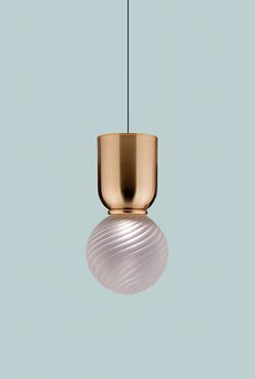 Euroluce Lampadari ATLAS S1 / Satin gold - Satin transparent - подвесной светильник производства Италии: фото, описание, характеристики, цена, отзывы