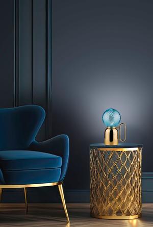 Euroluce Lampadari ATLAS lamp / Gold - Aquamarine - настольная лампа производства Италии: фото, описание, характеристики, цена, отзывы