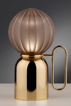 Euroluce Lampadari ATLAS lamp / Gold - Satin Tobacco - настольная лампа производства Италии: фото, описание, характеристики, цена, отзывы