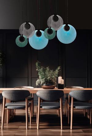 Euroluce Lampadari ATOLLO S6 / Aquamarine - Viridian - Fume - подвесной светильник производства Италии: фото, описание, характеристики, цена, отзывы