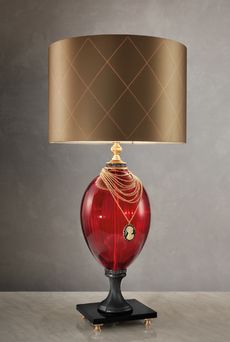 Euroluce Lampadari AUDREY LG1 / Ruby - Gold - настольная лампа производства Италии: фото, описание, характеристики, цена, отзывы