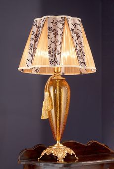 Euroluce Lampadari BAROCCO LG1 / Amber - Gold - настольная лампа производства Италии: фото, описание, характеристики, цена, отзывы