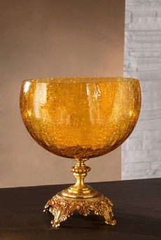 Euroluce Lampadari BAROCCO Elliptical tray / Amber - Gold - ваза производства Италии: фото, описание, характеристики, цена, отзывы