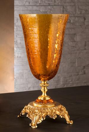 Euroluce Lampadari BAROCCO Big vase / Amber - Gold - ваза производства Италии: фото, описание, характеристики, цена, отзывы