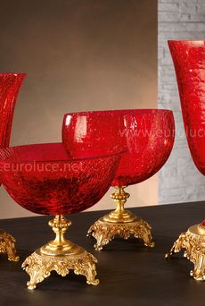 Euroluce Lampadari BAROCCO Small vase / Ruby - Gold - ваза производства Италии: фото, описание, характеристики, цена, отзывы