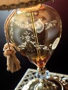 Большая настольная лампа Euroluce Lampadari Euroluce GARDEN LG3+1 / Amber: ручная гравировка по стеклу