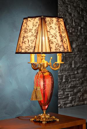 Euroluce Lampadari LADY LG3+1 / Ruby - Ornament - настольная лампа производства Италии: фото, описание, характеристики, цена, отзывы